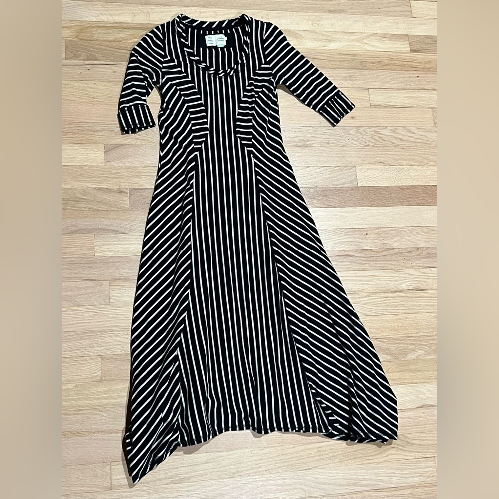 Anthropologie Saturday Sunday Black Stripe Maxi Dress XS P
